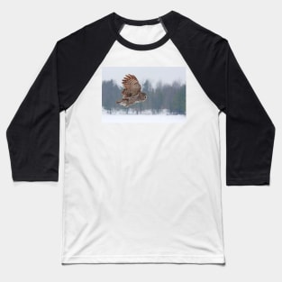 Flyby - Great Grey Owl Baseball T-Shirt